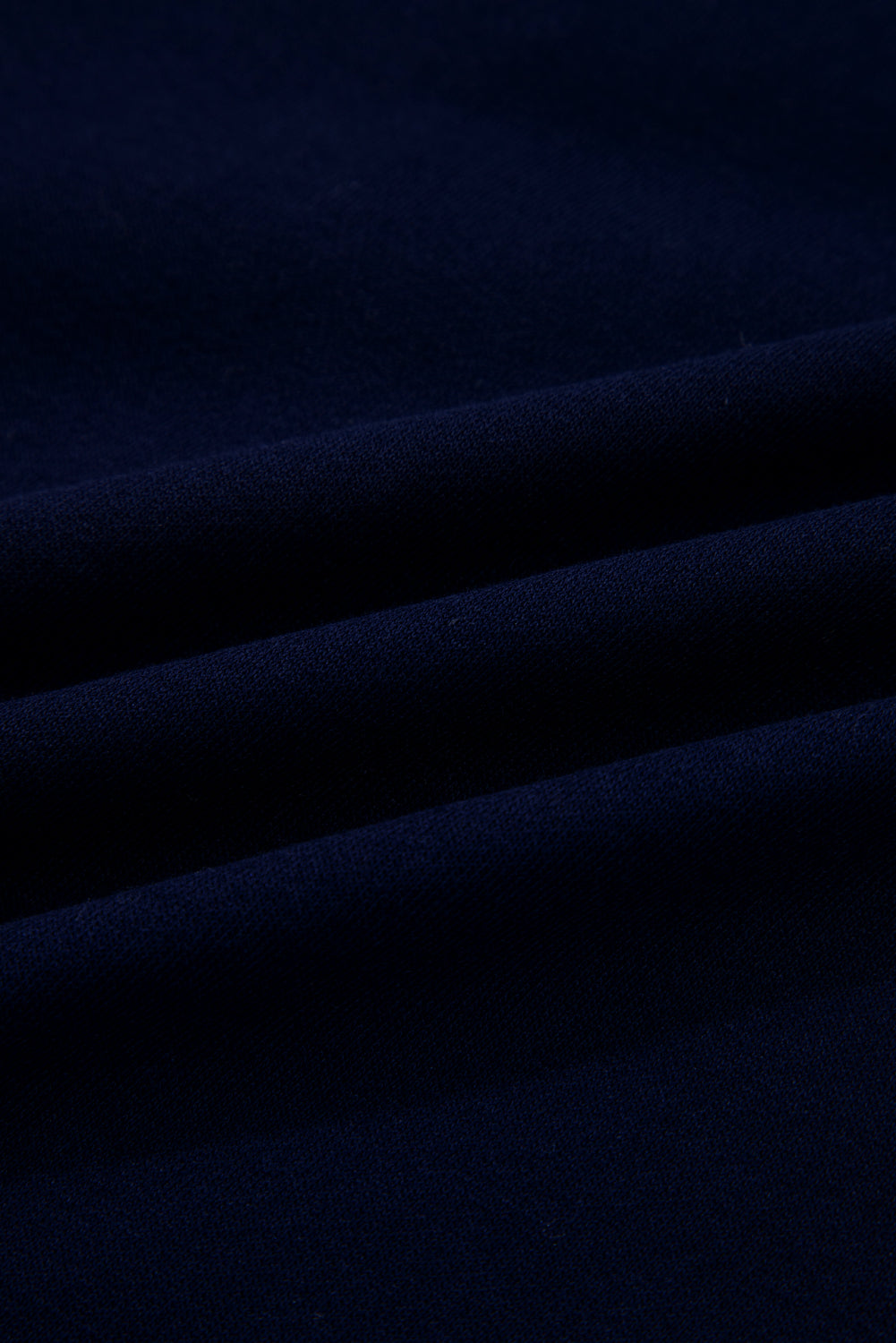 Navy Blue CLASSY UNTIL KICKOFF Plush Letter Patched Loose Sweatshirt