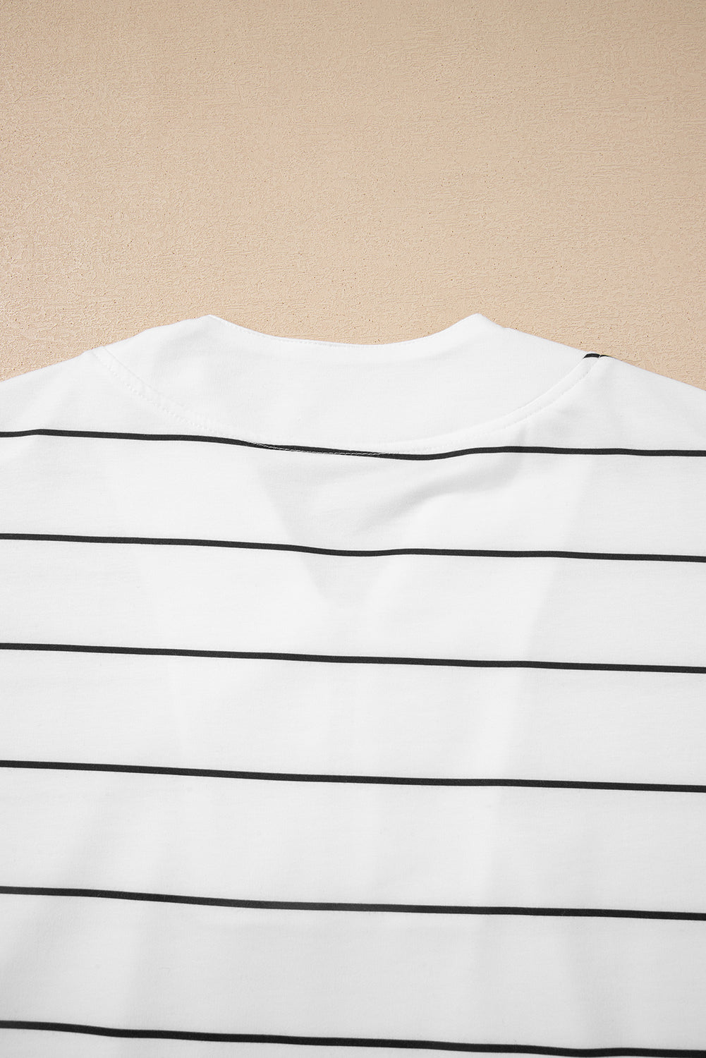 White Stripe Zip up Drop Shoulder Pullover and Short 2pcs Outfit