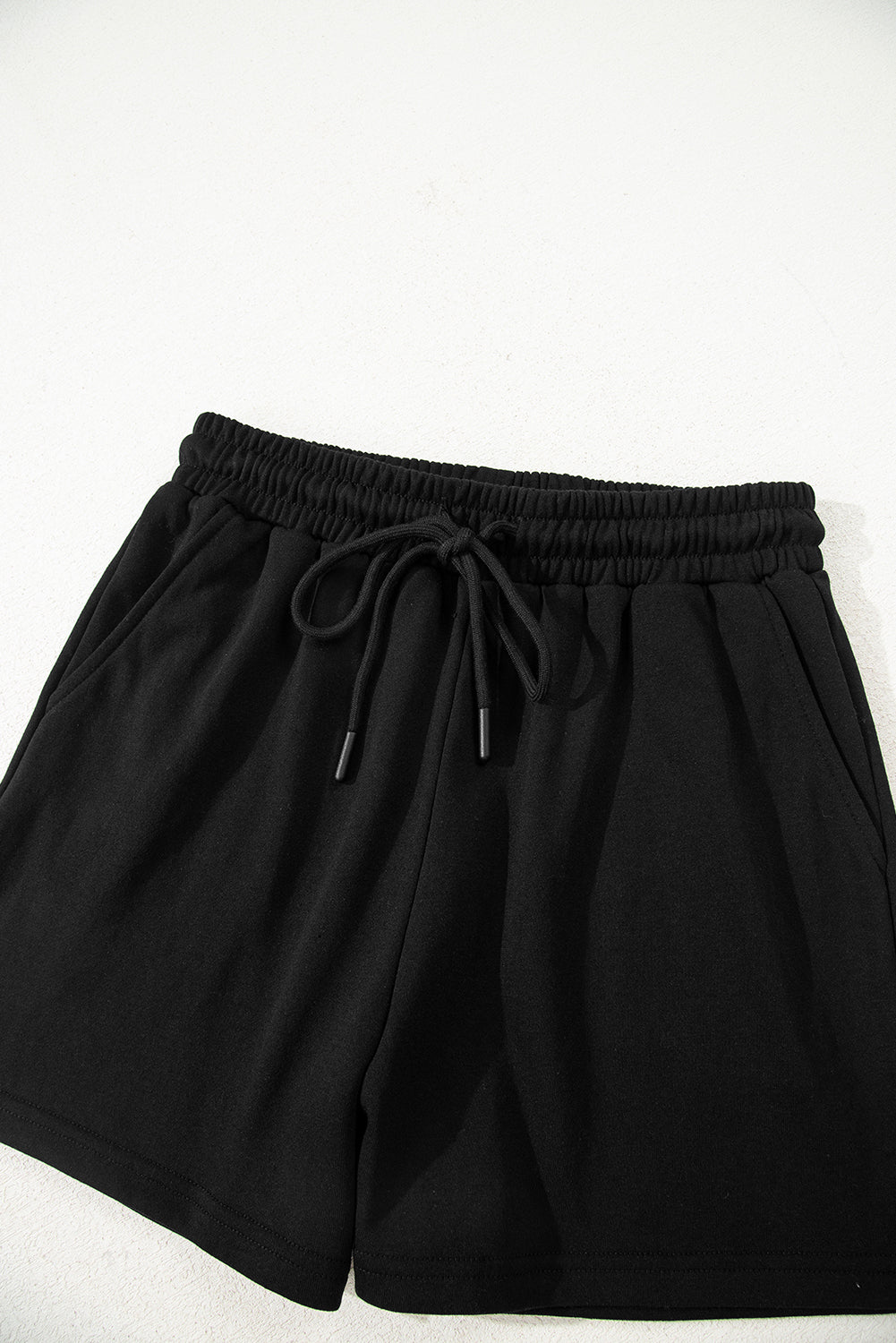 Evergreen Varsity Striped Sleeve Drop Shoulder Sweatshirt and Short Set