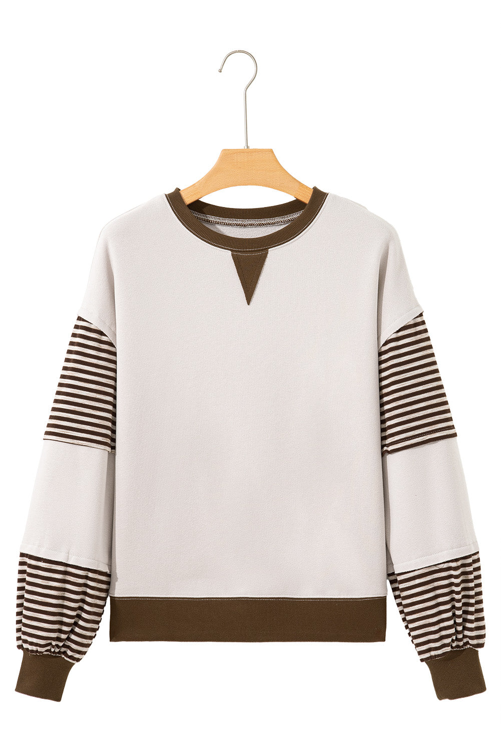 Jet Stream Striped Colorblock Patchwork Drop Shoulder Sweatshirt